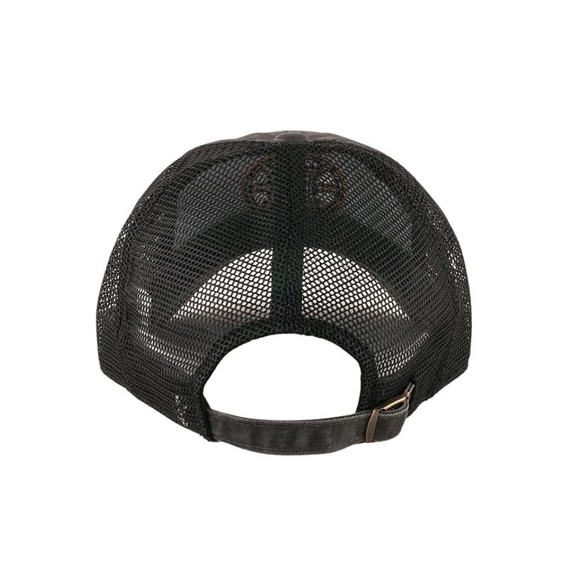 AMERICAN NEEDLE Raglan Bones Officially Licensed NHL Mesh Strapback Hat, Boston Bruins, Black (41152A-BBR-BLK) - Image 3